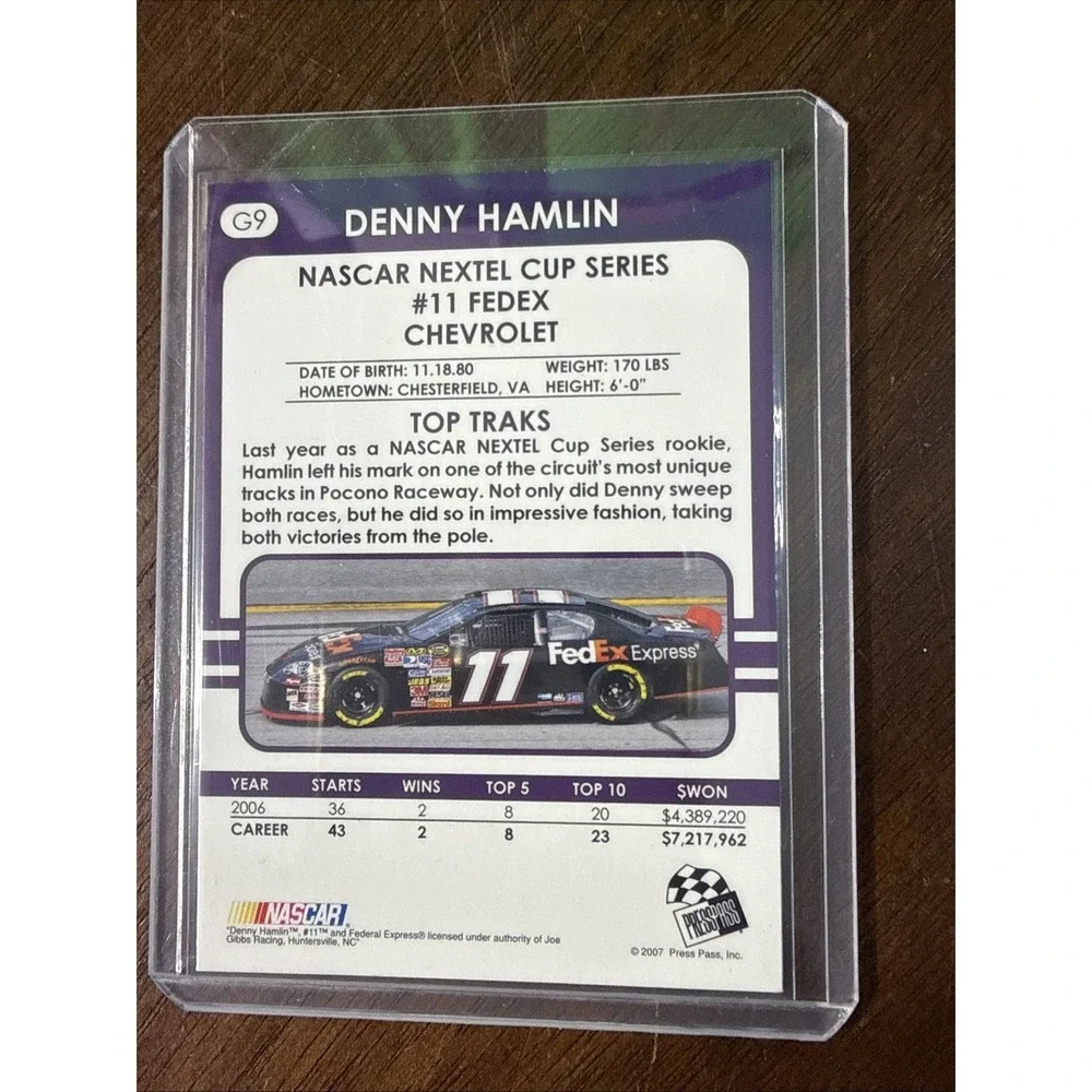 2007 Press Pass Traks - Denny‎ Hamlin #G9 Gold
